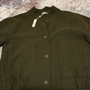 Max Studio Casual Button-Front Jacket - Dark Olive
